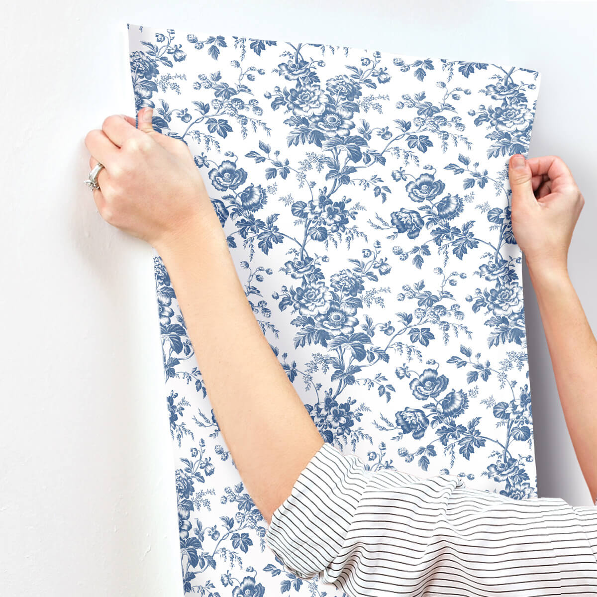 Toile Resource Library Anemone Toile Wallpaper - Blue