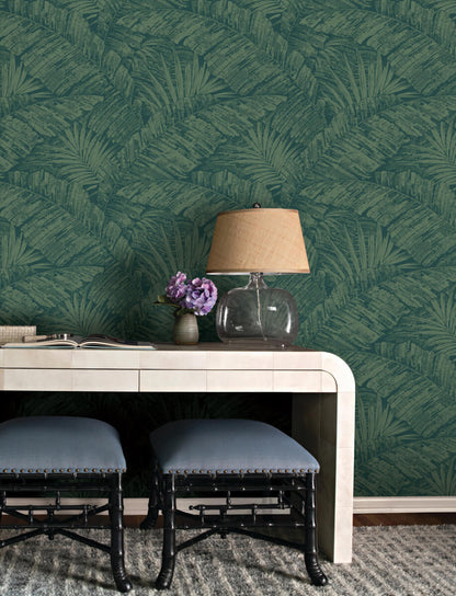 Toile Resource Library Palm Cove Toile Wallpaper - Green