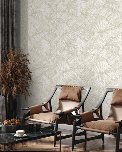 Toile Resource Library Palm Cove Toile Wallpaper - Brown