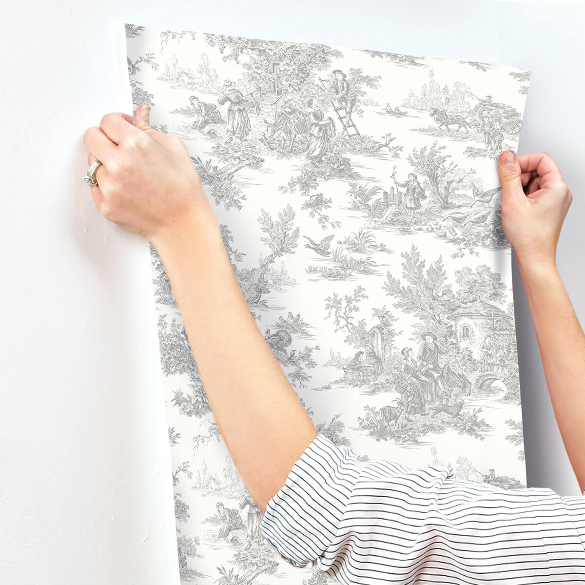 Toile Resource Library Campagne Toile Wallpaper - Gray