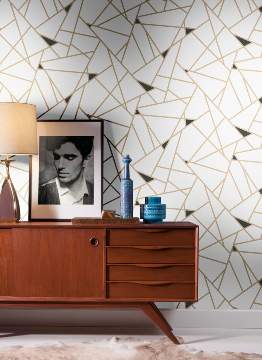 Black & White Resource Library Prismatic Wallpaper - Gold & Black