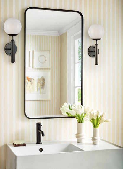 Thibaut Stripes & Checks Resource Railway Stripe Wallpaper - Yellow