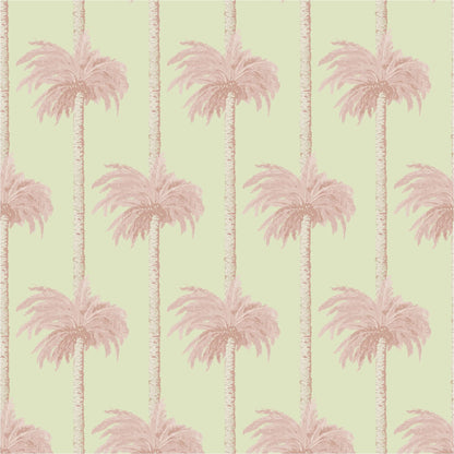 Mitchell Black Retro Tiki Palm Trees Wallpaper - Pink