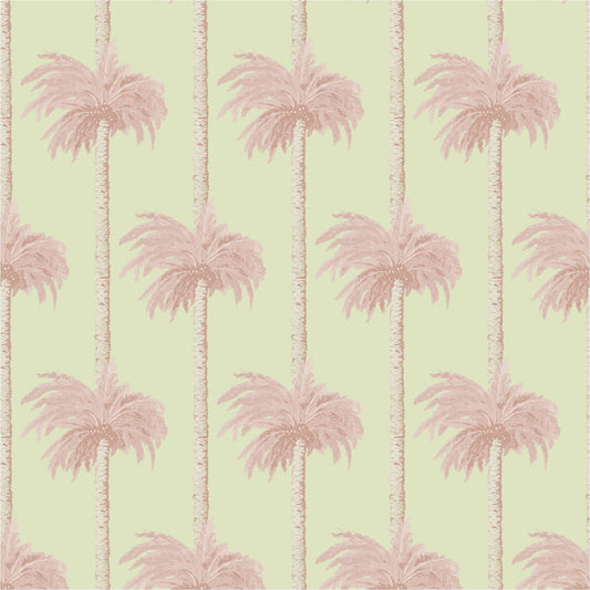 Mitchell Black Retro Tiki Palm Trees Wallpaper - Pink