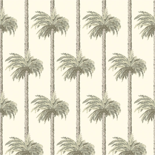 Mitchell Black Retro Tiki Palm Trees Wallpaper - Sunbleached Beige