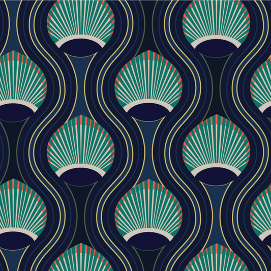 Mitchell Black Julianne Taylor Style Riviere Wallpaper - Blue