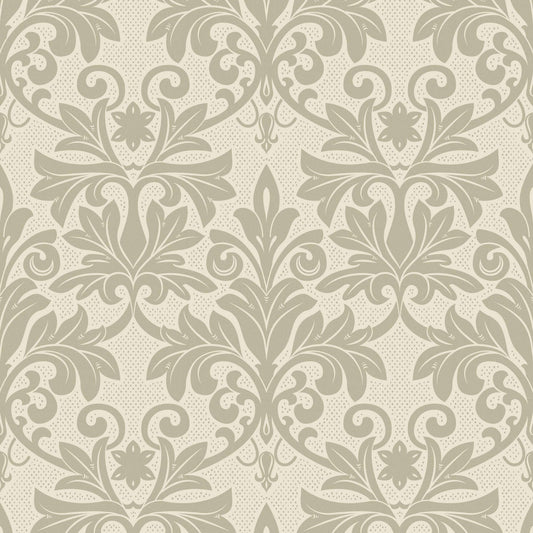 Mitchell Black Rococo Relief Wallpaper - Champagne
