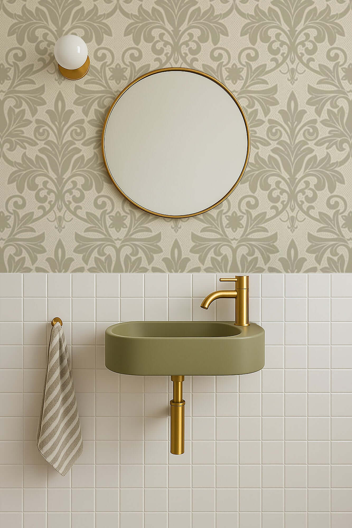 Mitchell Black Rococo Relief Wallpaper - Champagne