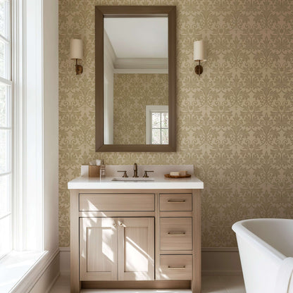 Mitchell Black Rococo Relief Wallpaper - Gold Tone