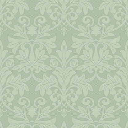 Mitchell Black Rococo Relief Wallpaper - Misty Green