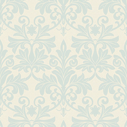 Mitchell Black Rococo Relief Wallpaper - Pale Blue Gray