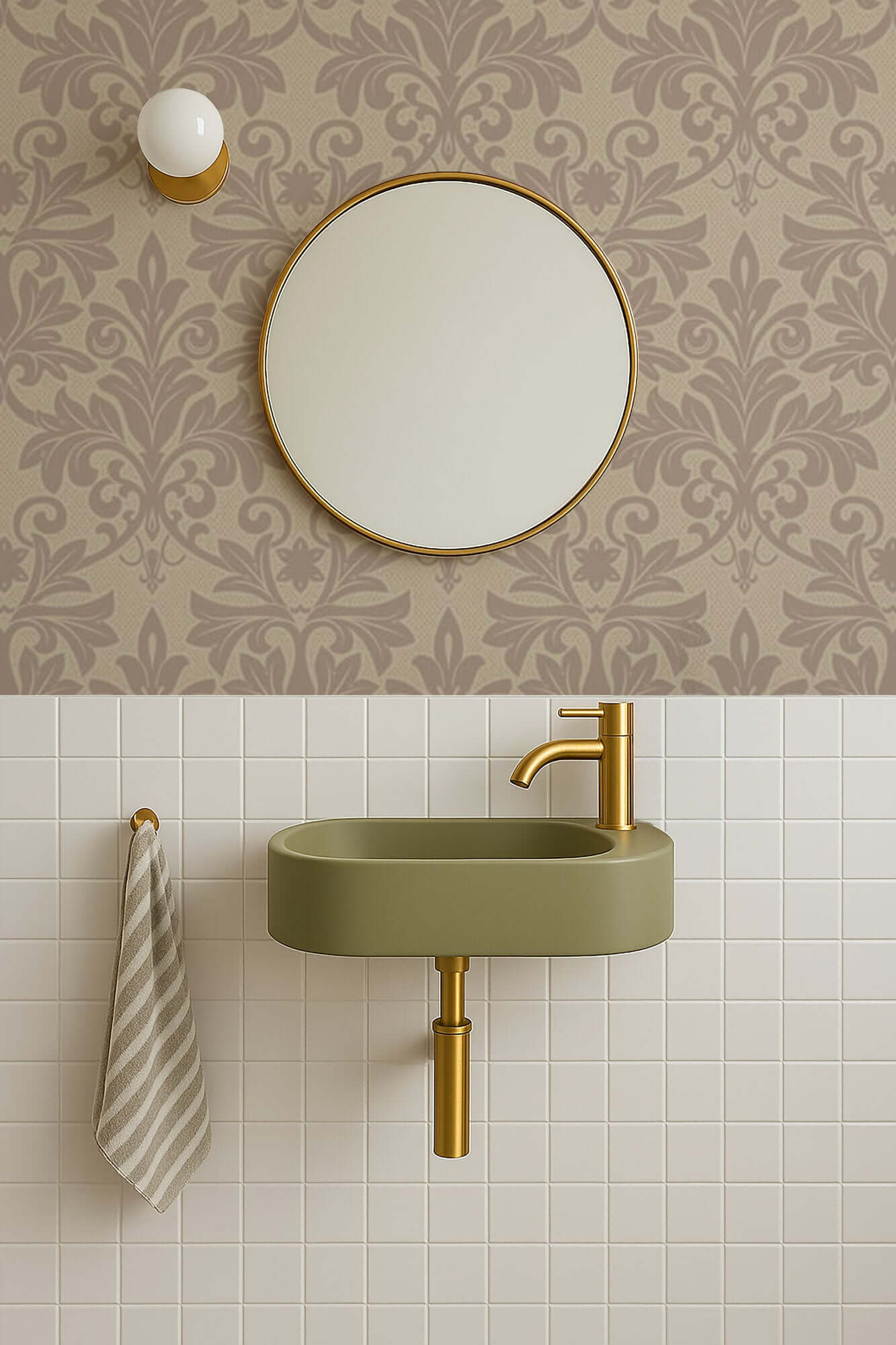 Mitchell Black Rococo Relief Wallpaper - Red Clay