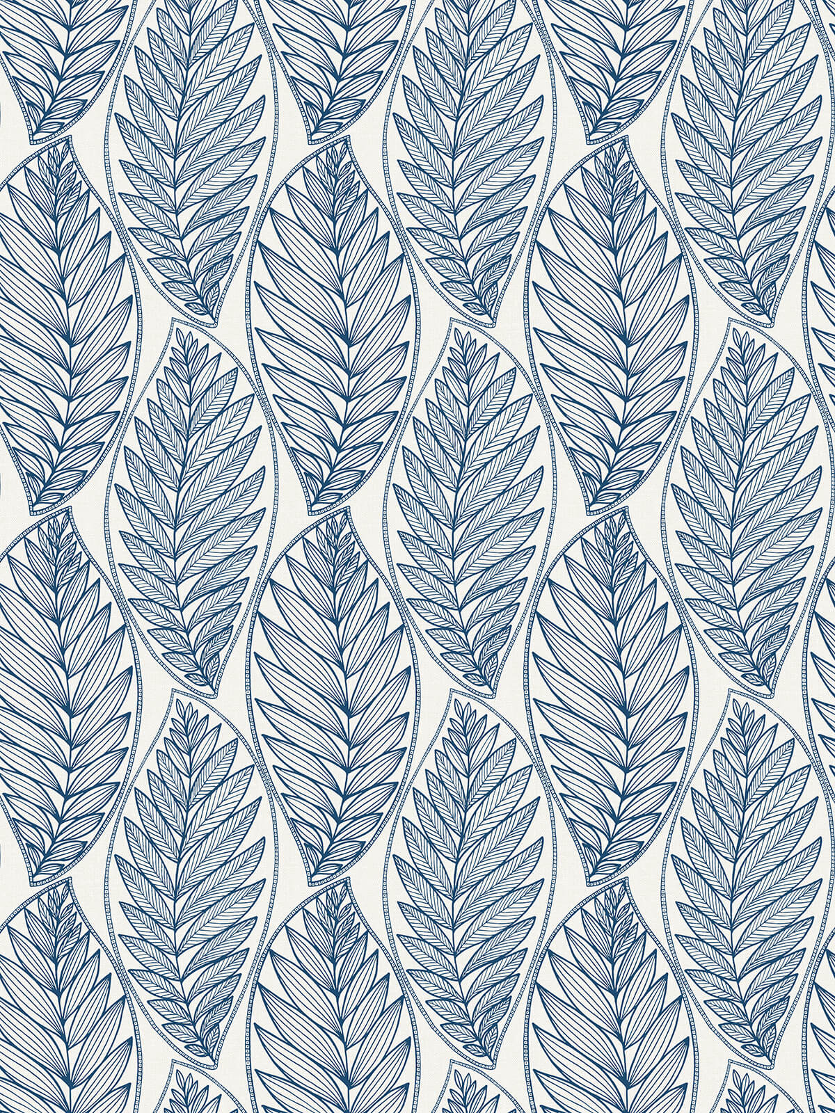 Seabrook Summer House Kira Leaf Husk Wallpaper - Blue Suede