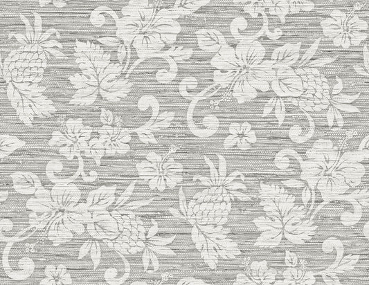 Summer House Juno Island Floral Wallpaper - Half Moon Grey