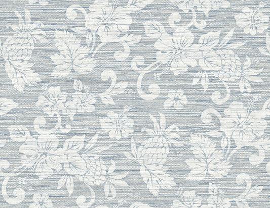 Summer House Juno Island Floral Wallpaper - Fantasy Blue