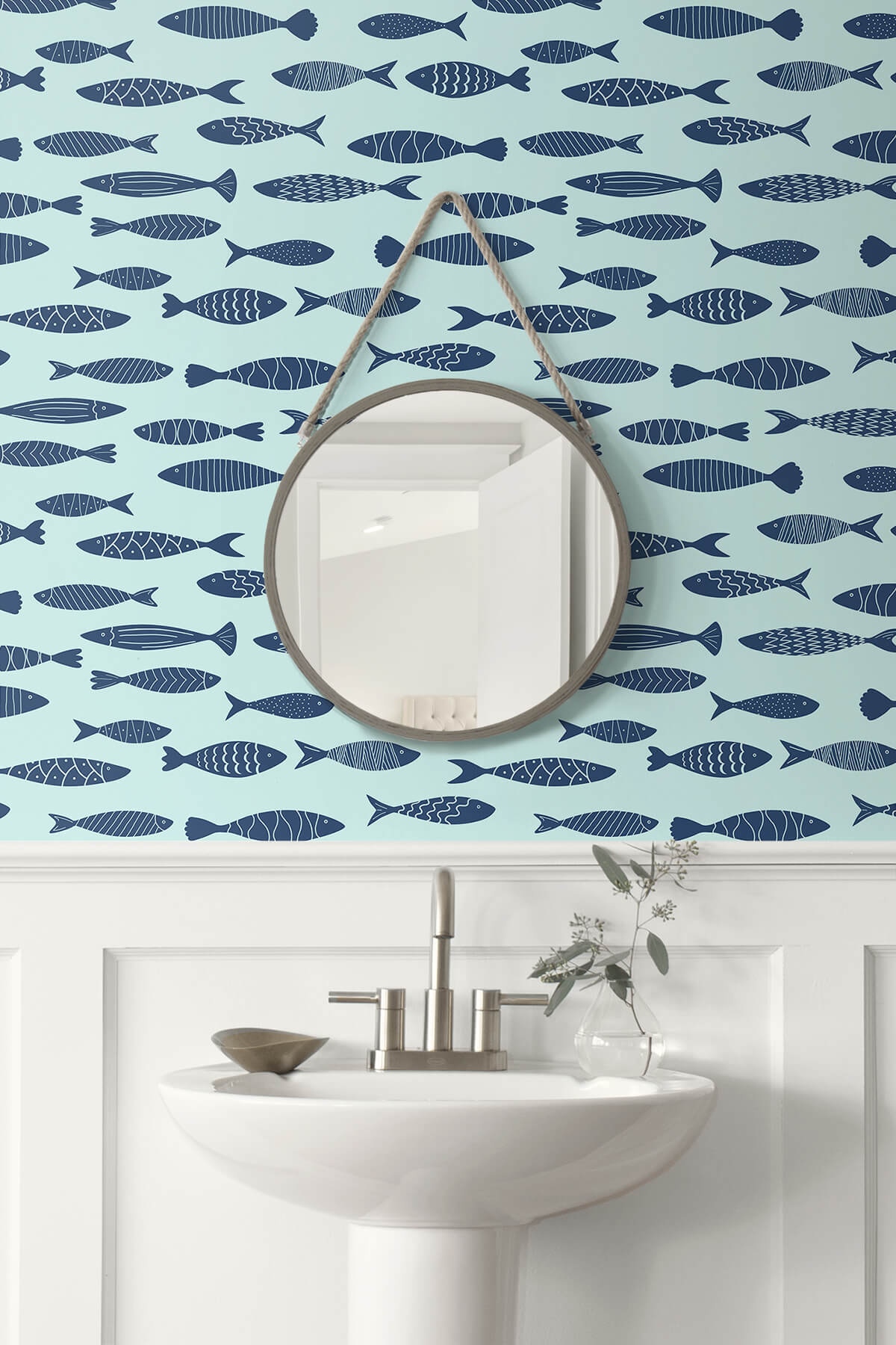 Seabrook Summer House Bay Fish Wallpaper - Bahama