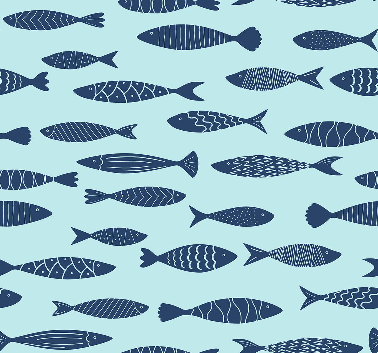 Seabrook Summer House Bay Fish Wallpaper - Bahama