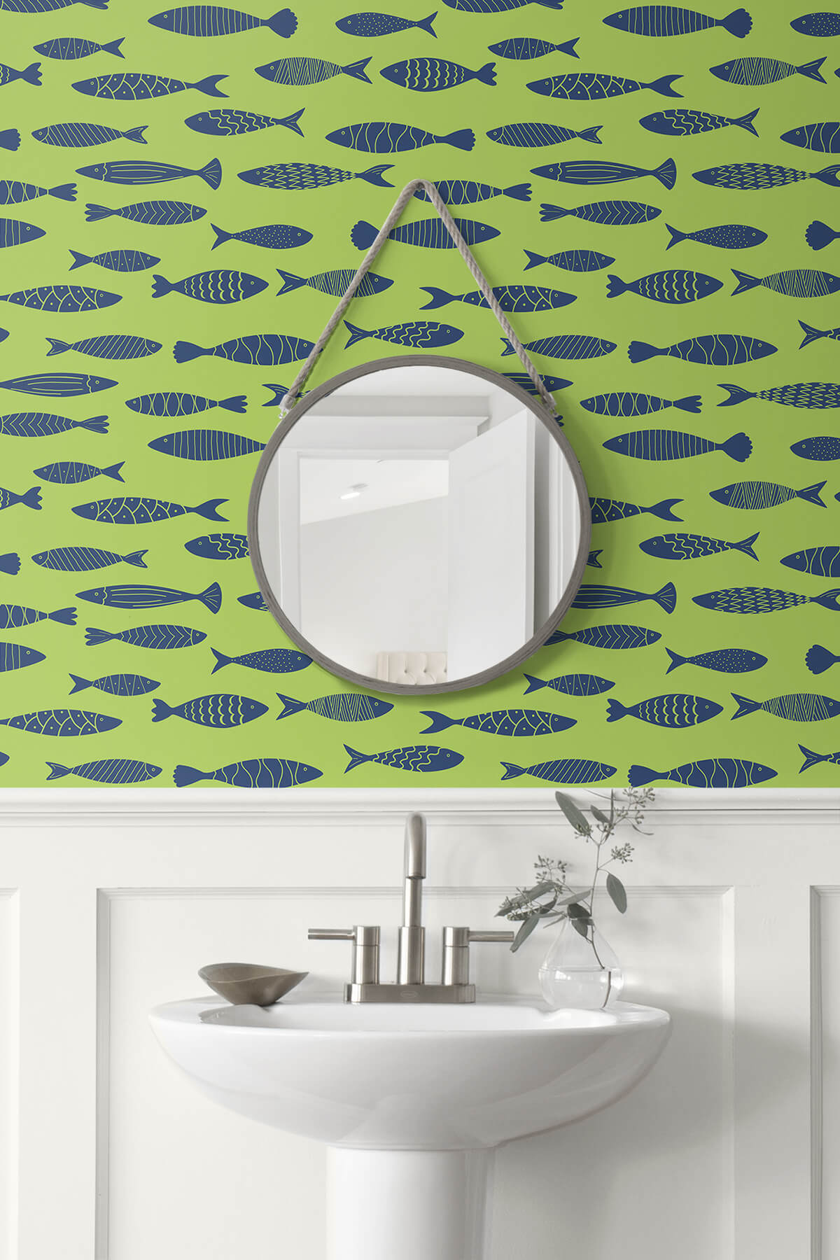 Seabrook Summer House Bay Fish Wallpaper - Buckingham Green