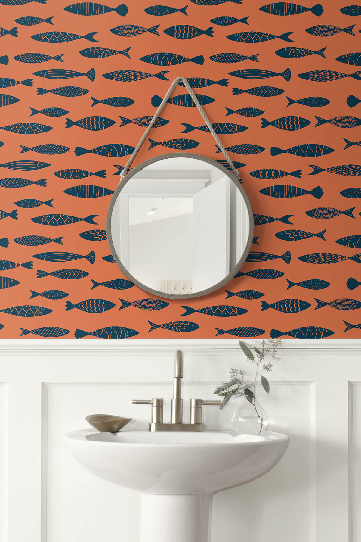Seabrook Summer House Bay Fish Wallpaper - Coral Reef