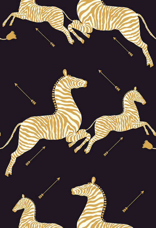 Scalamandre Zebras Collection Zebras Wallpaper - Black