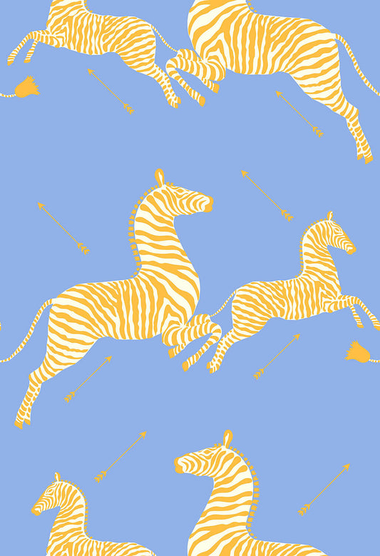 Scalamandre Zebras Collection Zebras Wallpaper - Periwinkle