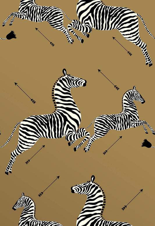 Scalamandre Zebras Collection Zebras Wallpaper - Gold