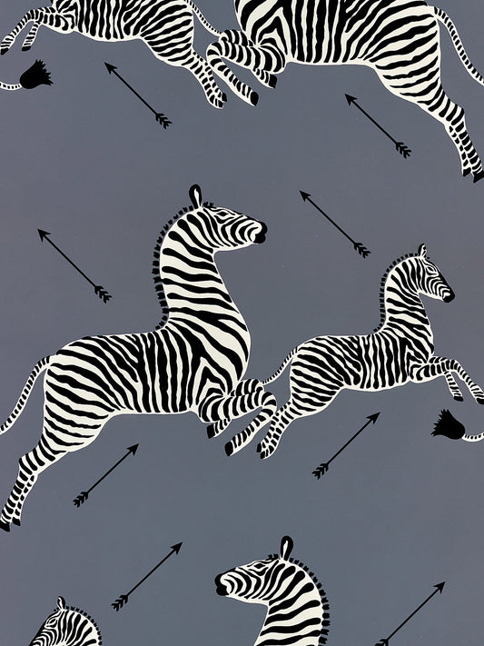 Scalamandre Zebras Collection Zebras Wallpaper - Charcoal