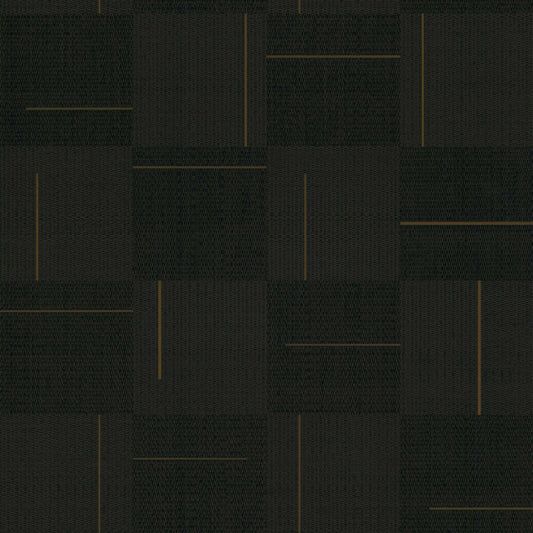 Signature Textures Second Edition Geo Block Weave Wallpaper - Black