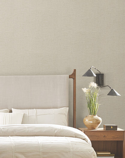 York Artisan Studio Loom Wallpaper - Warm Grey