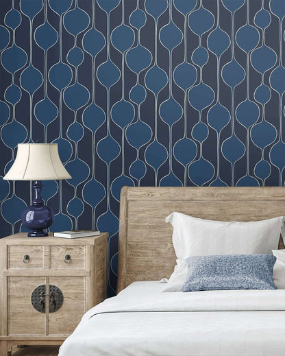 Seabrook Designs The Simple Life Minimalist Geometric Wallpaper - Celtic Blue