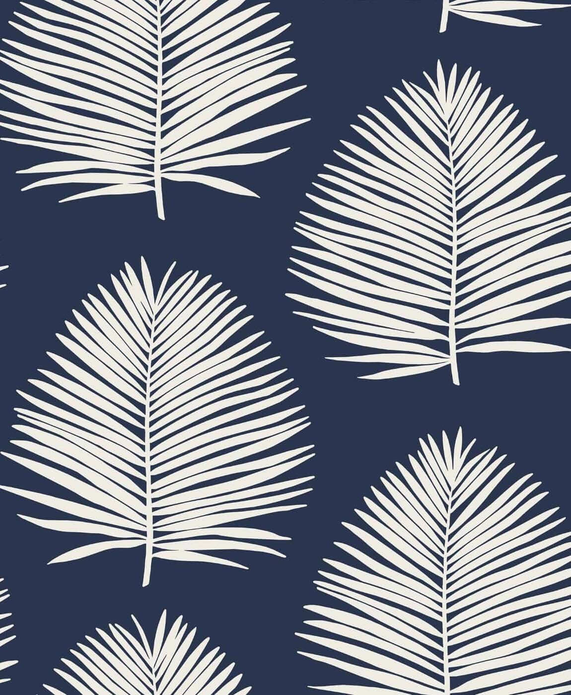 Seabrook The Simple Life Island Palm Wallpaper - Midnight Sky