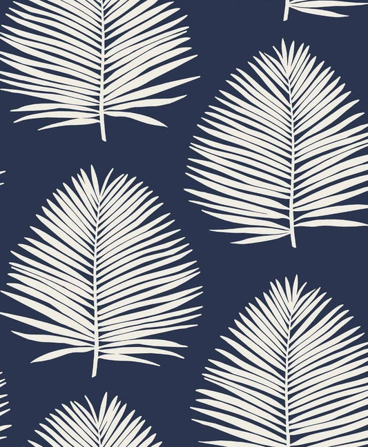 Seabrook Designs The Simple Life Island Palm Wallpaper - Midnight Sky