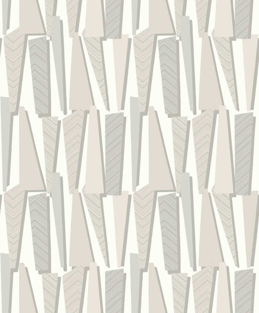 Seabrook The Simple Life Geometric Shadows Wallpaper - Linen