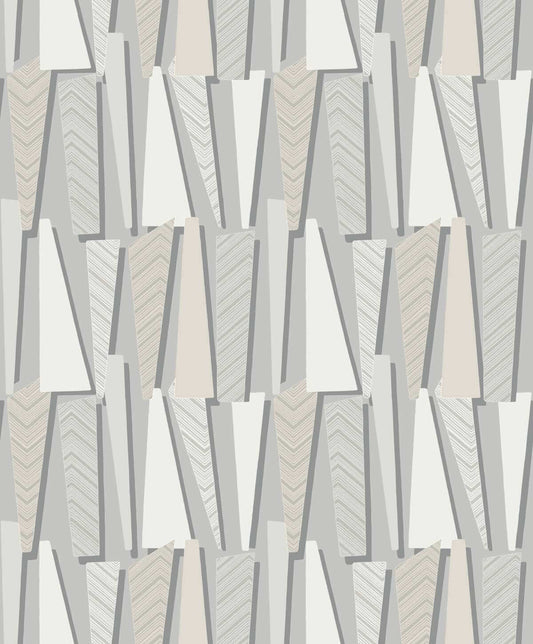 Seabrook Designs The Simple Life Geometric Shadows Wallpaper - Stone