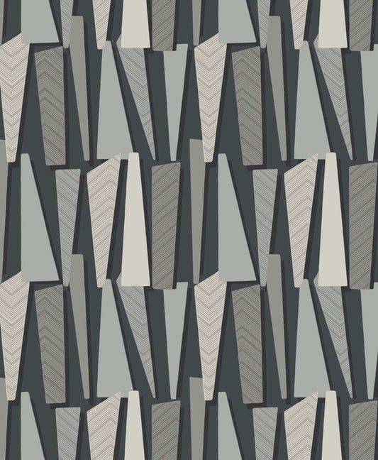Seabrook The Simple Life Geometric Shadows Wallpaper - Onyx
