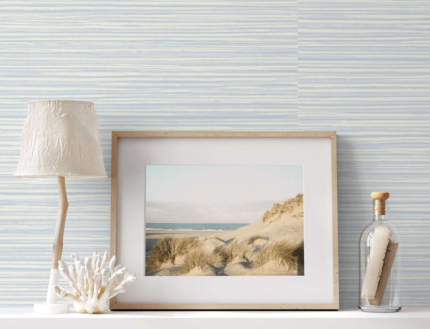 Seabrook Designs The Simple Life Calm Seas Wallpaper - Blue Mist