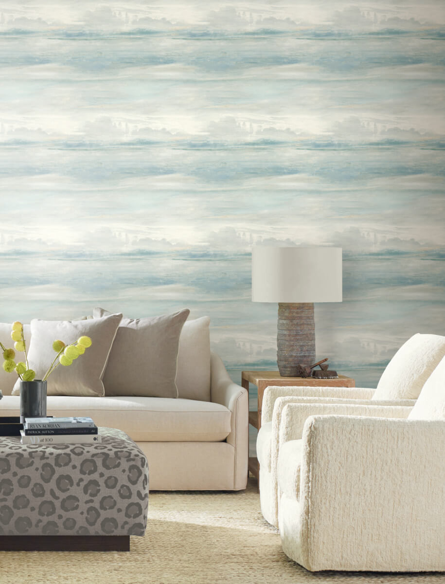 Candice Olson Casual Elegance Soothing Mists Scenic Wallpaper - Blue