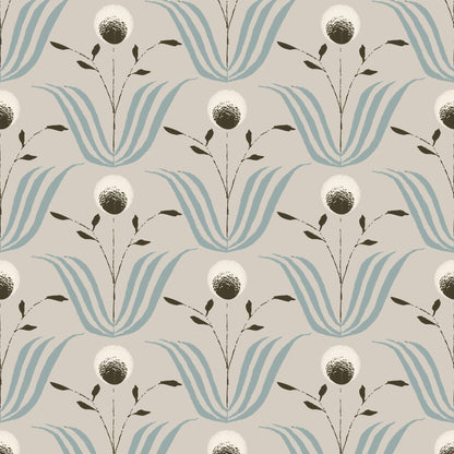 Mitchell Black Spring Bloom Wallpaper - Blue Ivory