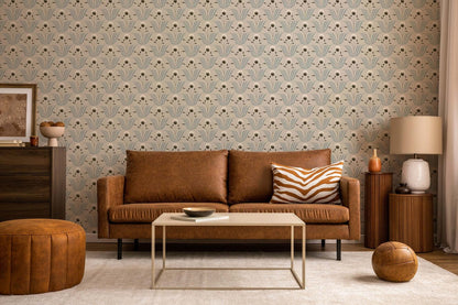 Mitchell Black Spring Bloom Wallpaper - Blue Ivory