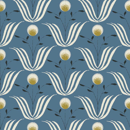 Mitchell Black Spring Bloom Wallpaper - Blue Salt
