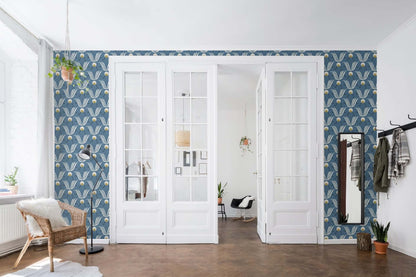 Mitchell Black Spring Bloom Wallpaper - Blue Salt