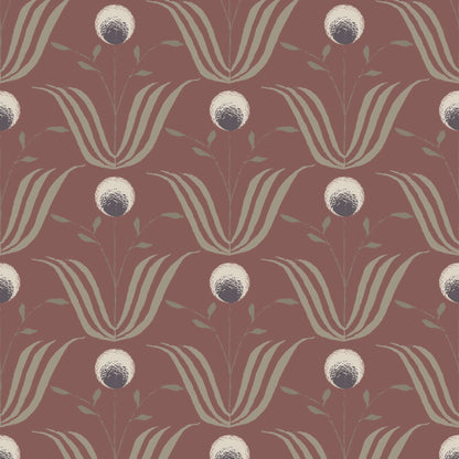 Mitchell Black Spring Bloom Wallpaper - Burgundy