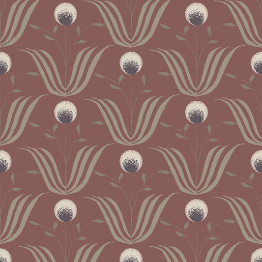 Mitchell Black Spring Bloom Wallpaper - Burgundy