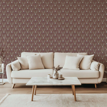 Mitchell Black Spring Bloom Wallpaper - Burgundy