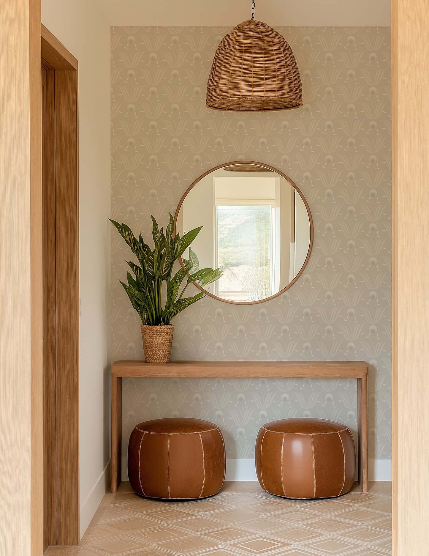 Mitchell Black Spring Bloom Wallpaper - Ivory
