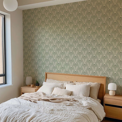 Mitchell Black Spring Bloom Wallpaper - Seafoam Green