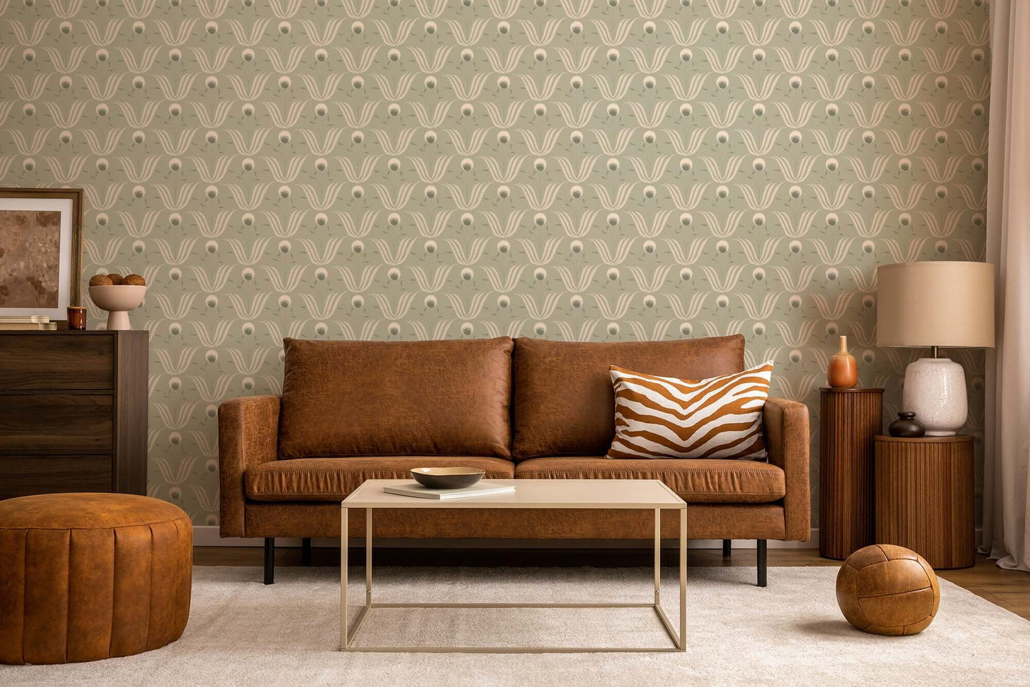 Mitchell Black Spring Bloom Wallpaper - Seafoam Green