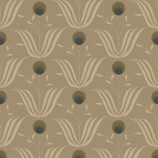 Mitchell Black Spring Bloom Wallpaper - Sepia Tone
