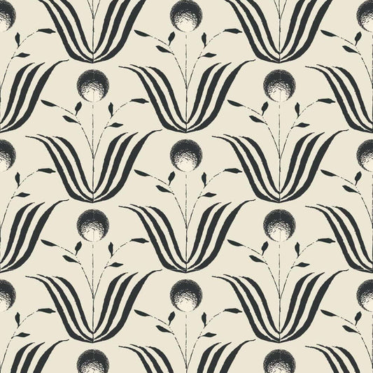 Mitchell Black Spring Bloom Wallpaper - Shell White