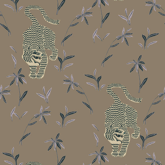 Mitchell Black Stalking Tiger Wallpaper - Cocoa Jungle